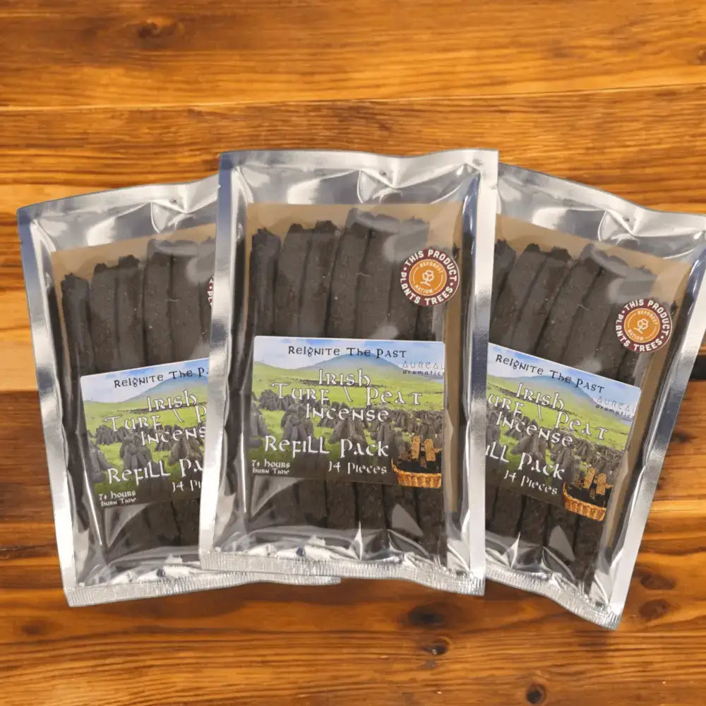 3x Pack - Irish Turf / Peat Incense Refill Set - The smell of Ancient Ireland - Incense