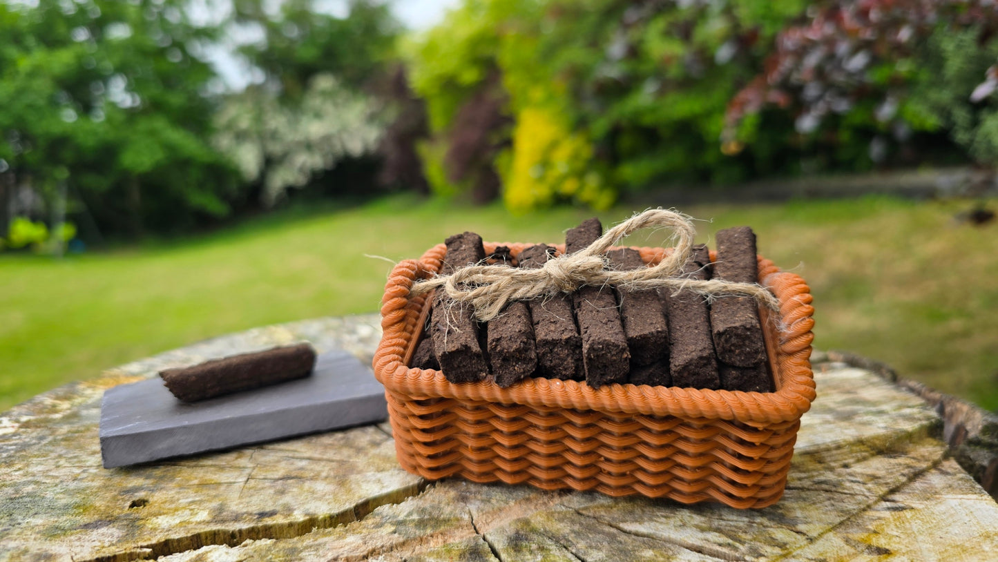 Irish Turf / Peat Incense 'Creel' Basket Set (28 pc) - The smell of Ancient Ireland