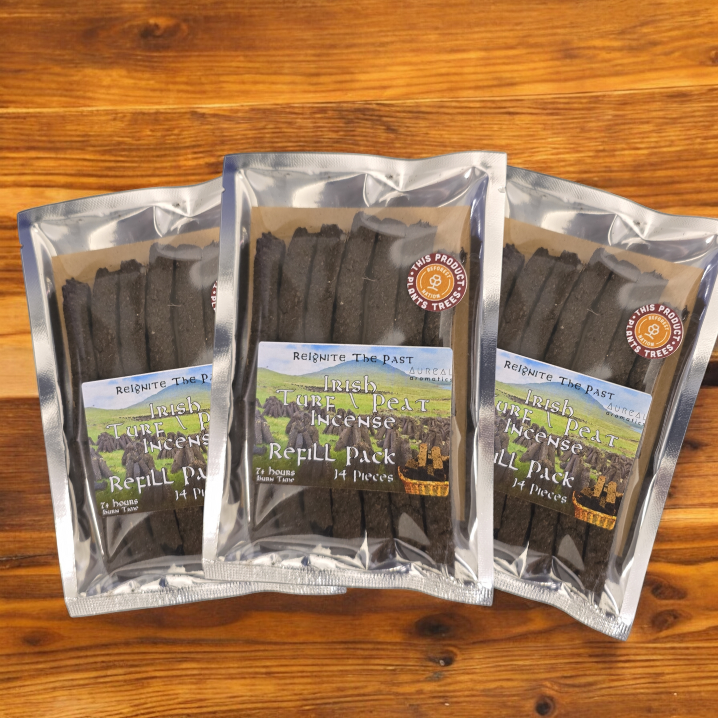 3x Pack - Irish Turf / Peat Incense Refill Set - The smell of Ancient Ireland