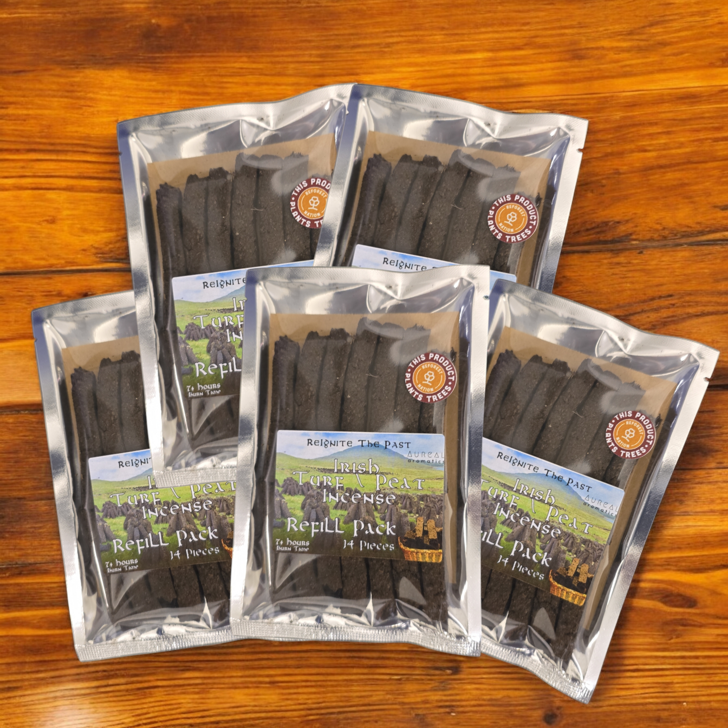 5x Pack - Irish Turf / Peat Incense Refill Set - The smell of Ancient Ireland