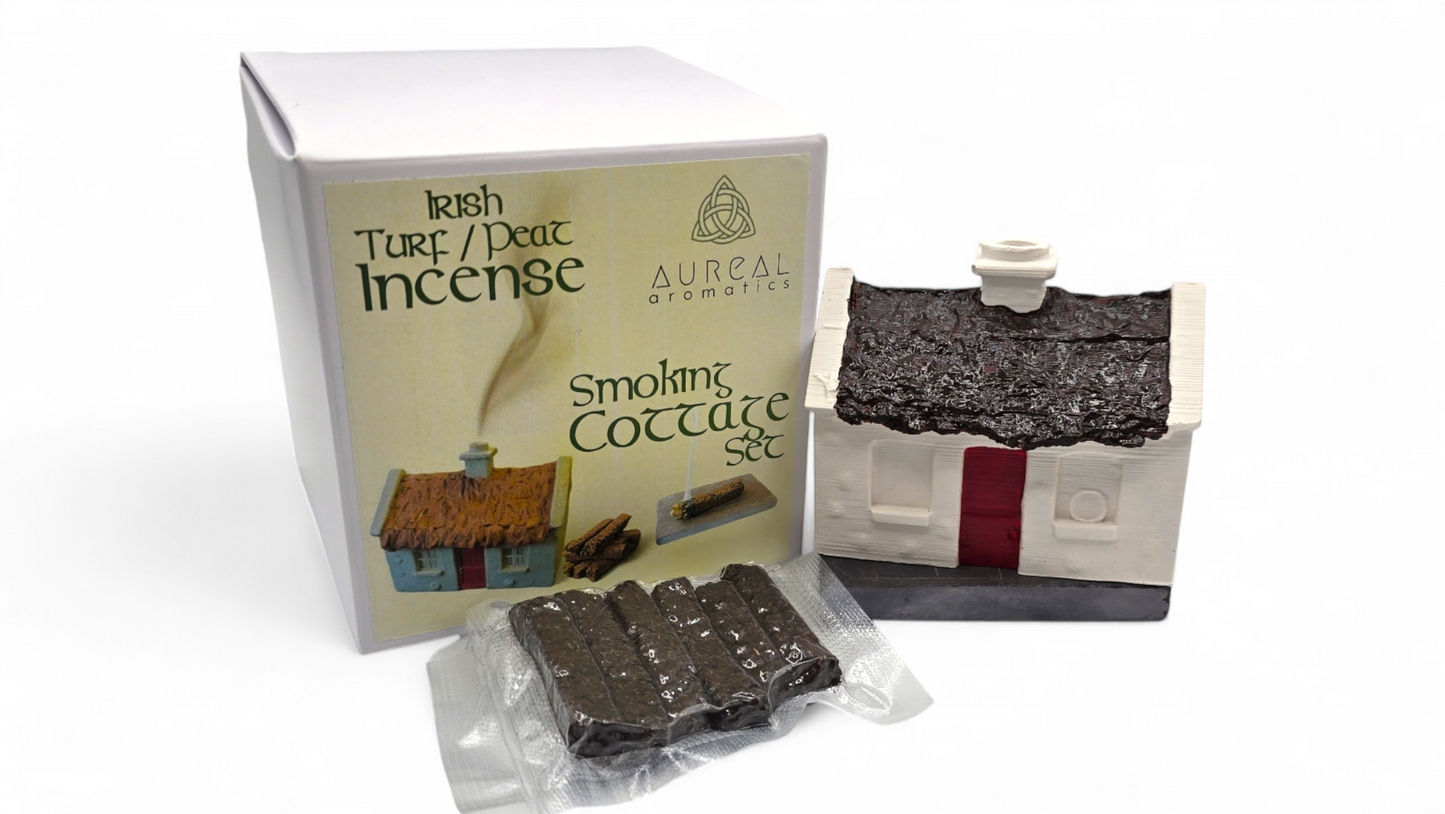 Irish Turf / Peat Incense Authentic Smoking Irish Cottage Set - The smell of Ancient Ireland