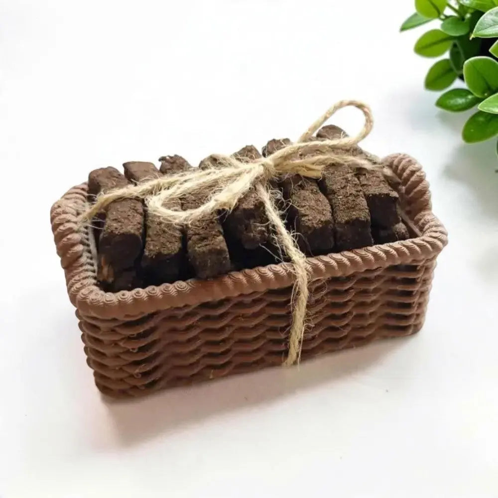 irish creel basket with turf incense