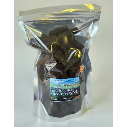 Irish Turf Peat Incense Wee Bits in a silver resealable bag with a printed label